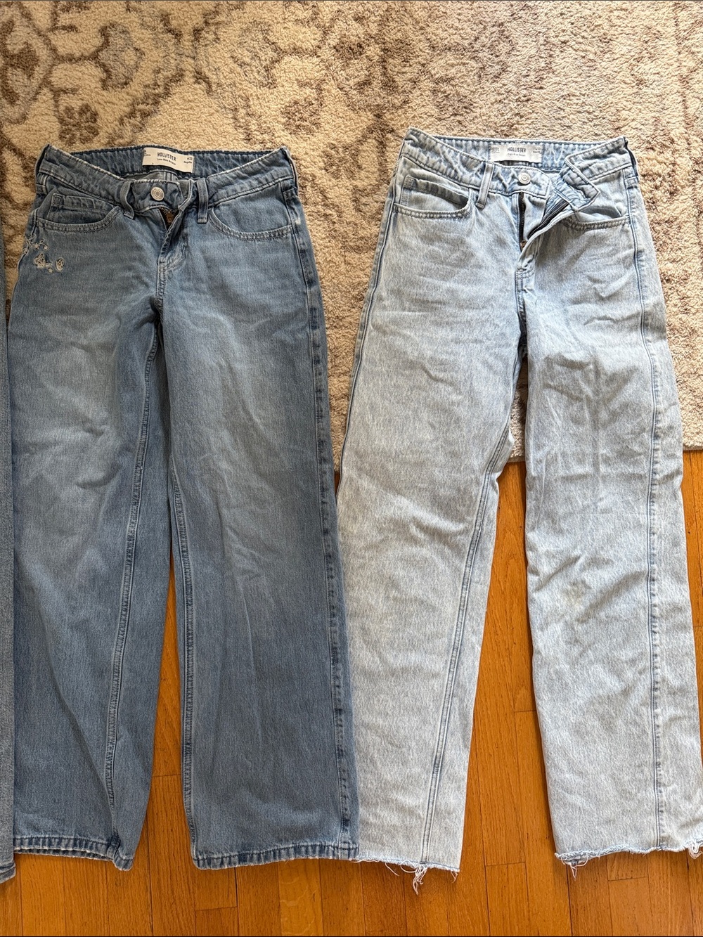 Hollister Straight Leg Jeans Duo in Light and Medium Blue